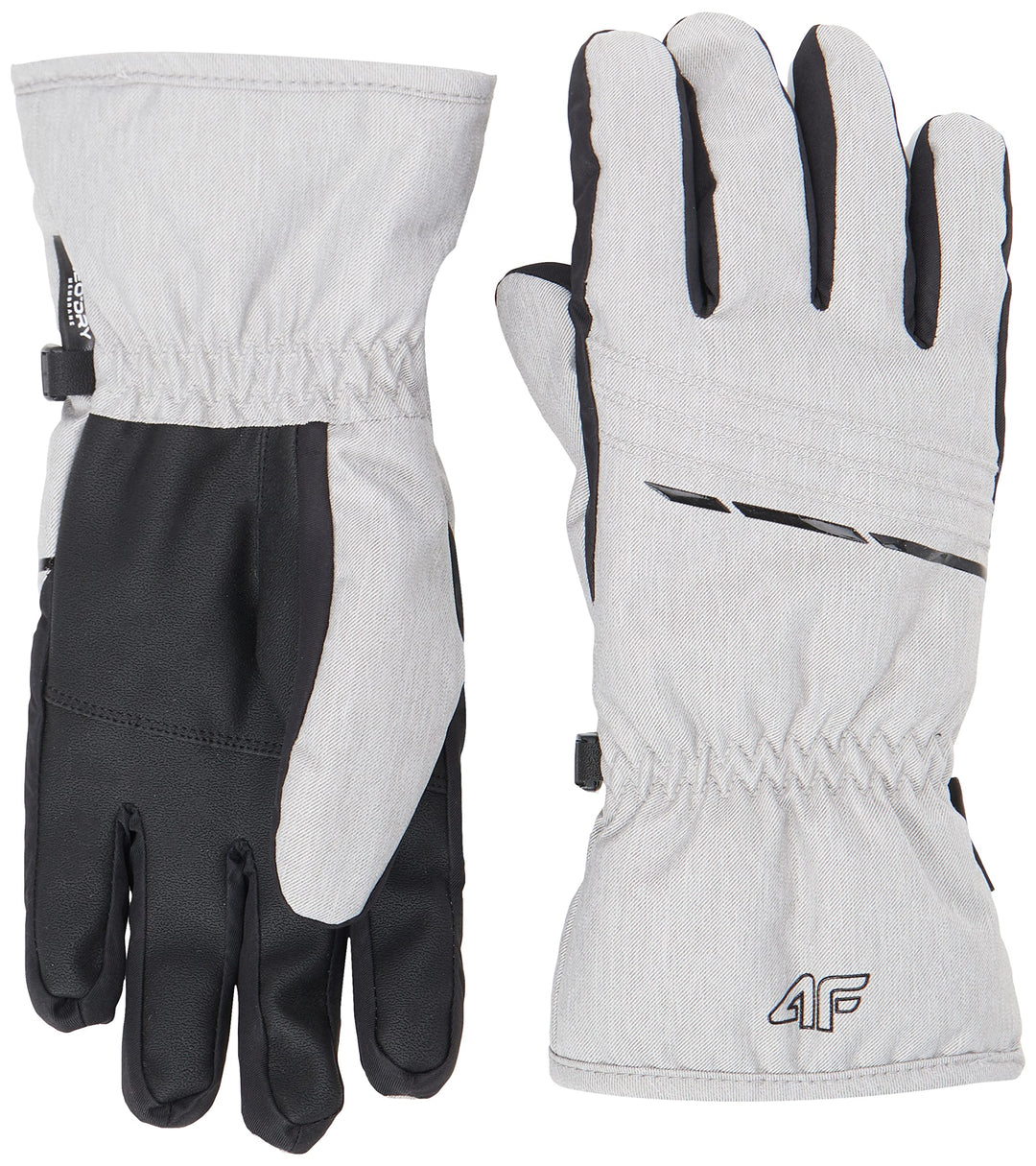 4F Damen SKI Gloves RED002 Jeans, Cold Light Grey Melange, L