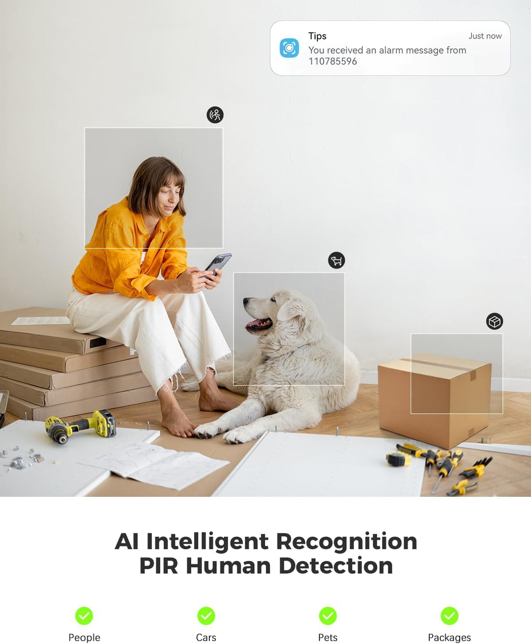 COCOCAM 2PCS 2K Überwachungskamera Innen WLAN mit 5200mAh Akku, kabelloser 355°P 90°T, Baby Monitor