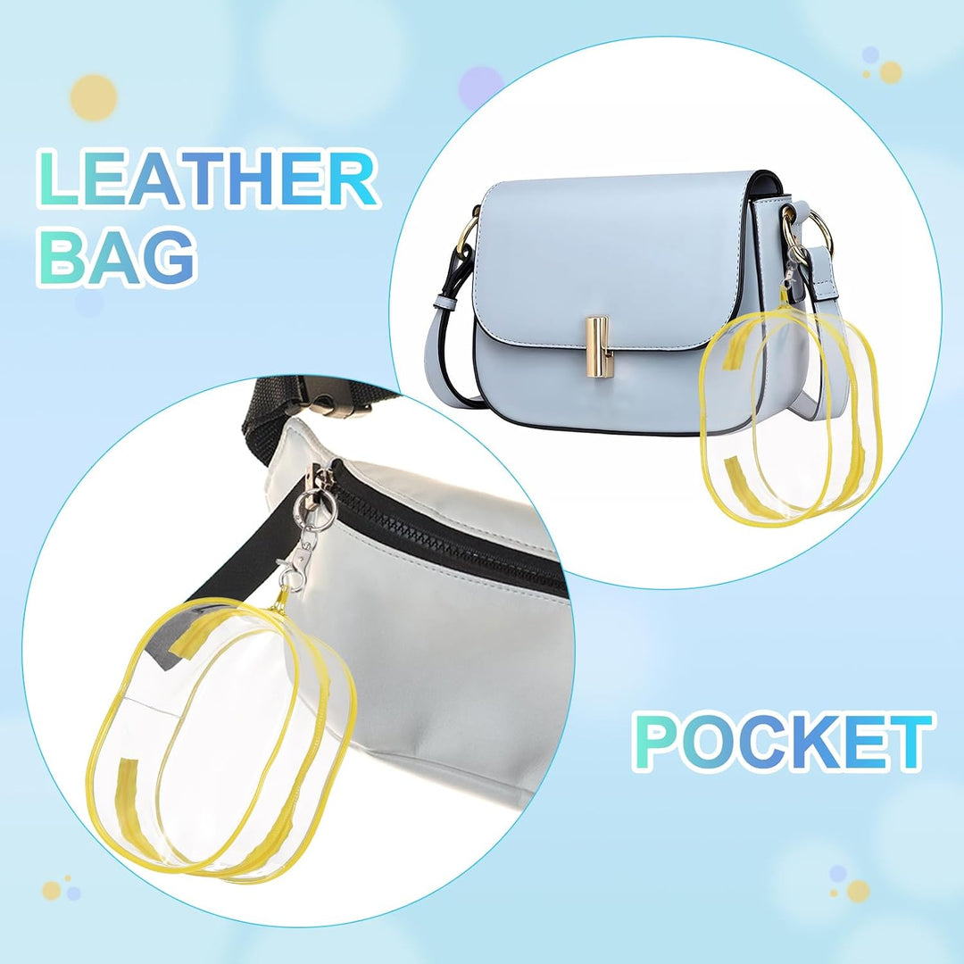 QUARKZMAN Transparent Schlüsselanhänger Figuren Display Tasche 15,5x8x18,5cm PVC Ovale Tragbare Pupp