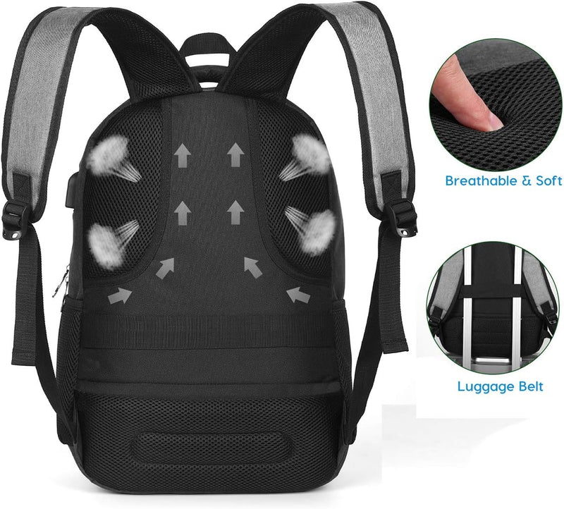 YAMTION Rucksack Laptop Rucksack Studenten Herren Rucksack Daypack mit USB-Ladeanschluss für Schule