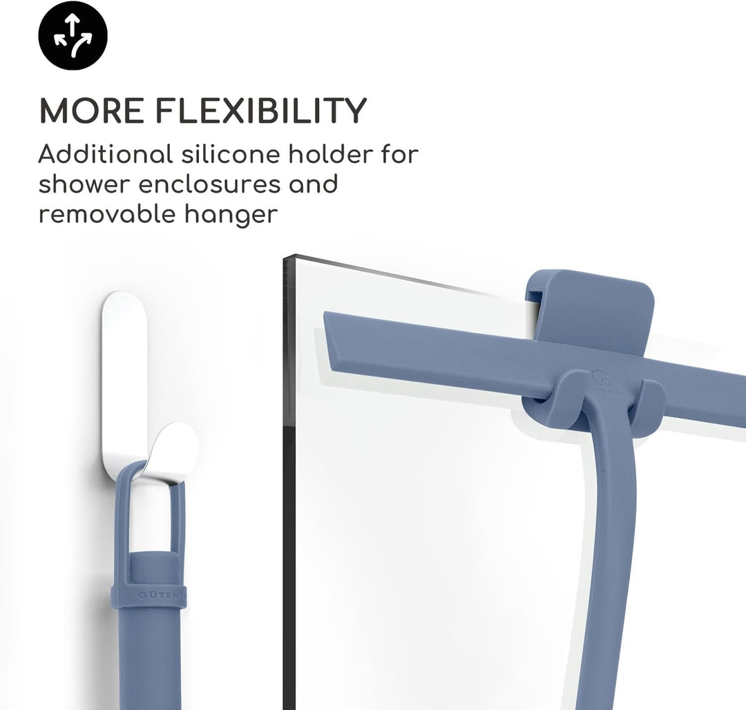 Gütewerk Duschabzieher, Silikon-Abzieher Dusche, Hygienischer Abzieher für Badezimmer, Duschwand & F