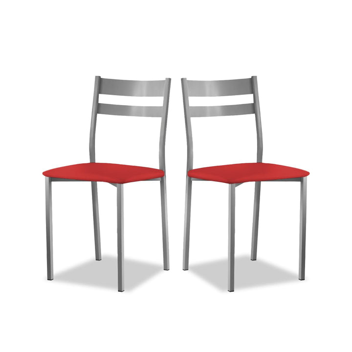 ASTIMESA SCRCRO kuechenstuhl, Metall Kunstleder Aluminium, rot, Altura de asiento 45 cms, Rot