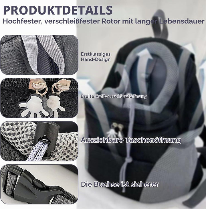 Tragbarer Atmungsaktiver Rucksack für Hunde und Katzen, Verstellbarer Transport-Rucksack Mit Fenster