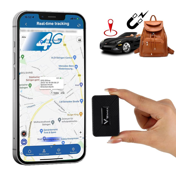 GPS Tracker Winnes 4G SMS, APP, Webseiten-Positionierung, Anti-Diebstahl- und Anti-Verlust-GPS Track