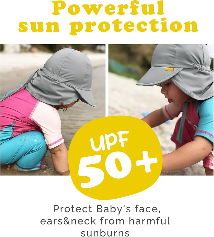 FURTALK Baby Sonnenhut mit Nackenklappe Kleinkind Kinder UPF 50+ Einstellbare Jungen Mädchen UV-Schu