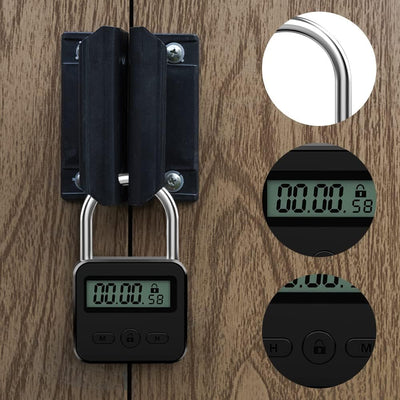 Aoreun Digitale Zeitschloss, Smart Time Lock mit LCD-Display, Wiederaufladbares USB Sicherheits Vorh