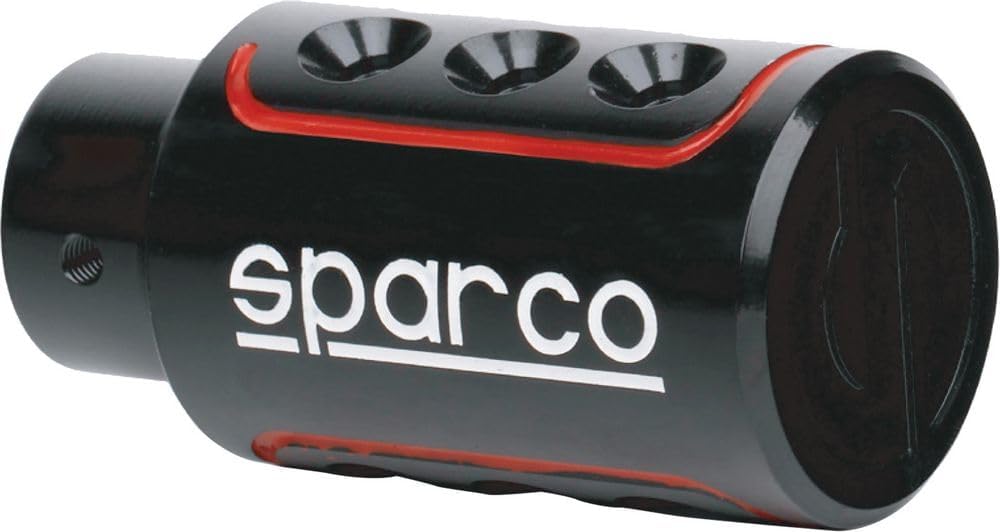 Sparco Manueller Schaltknauf Racing Schwarz Universal RACING Schwarz/Rot, RACING Schwarz/Rot