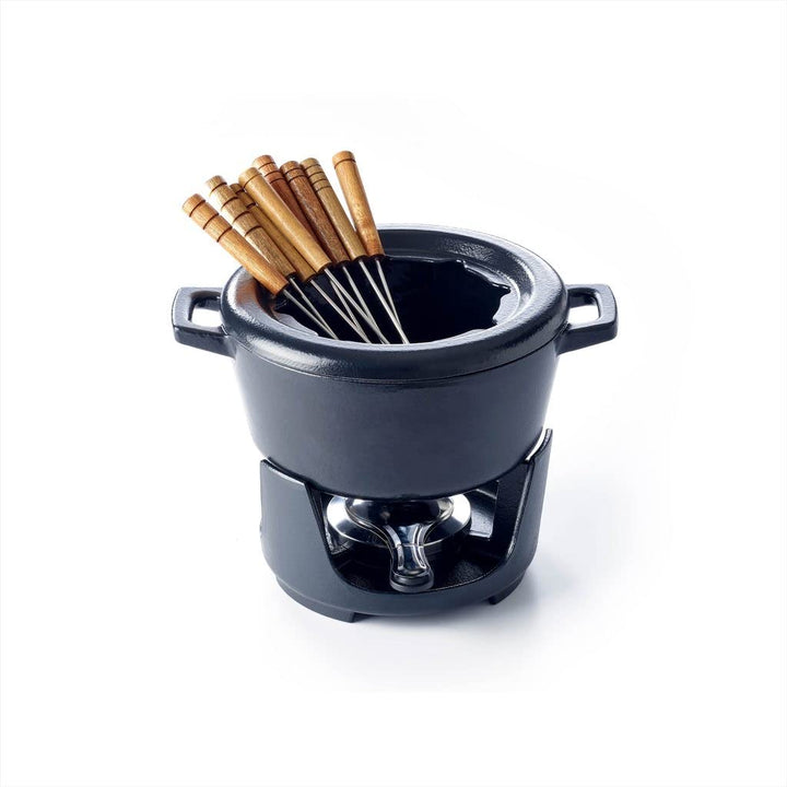 Beka Nori Schwarz Fondueset 2l Rund Gusseisen8 Forks Included