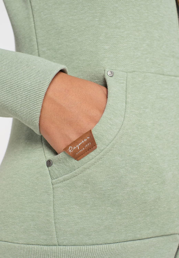 Ragwear NESKA Zip Damen Frauen Kapuzenjacke,Zip Hoodie,Kapuzenpullover,Sweatjacke S Grün, S Grü