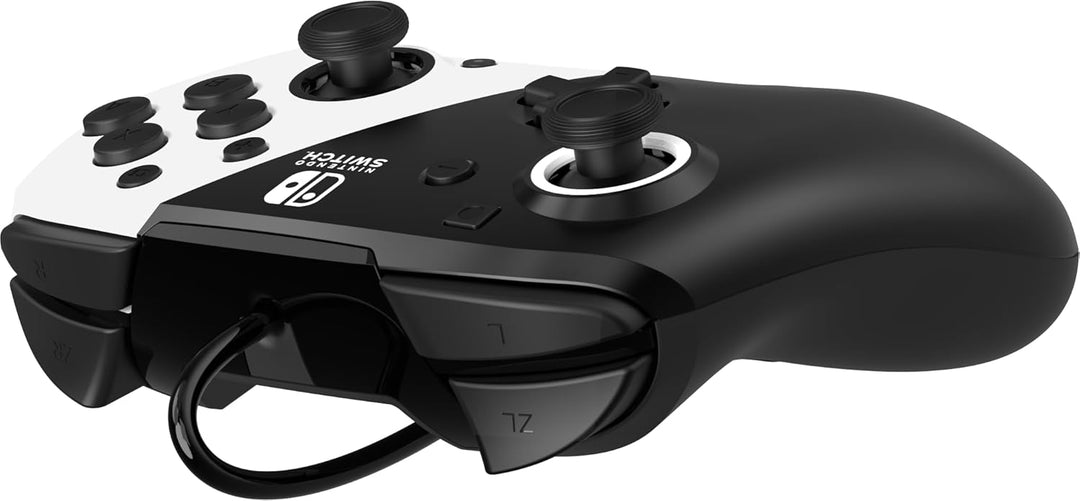 PDP Gaming Faceoff Deluxe+ verkabelt Switch Pro Controller - Schwarz and weiss - Offiziell Lizenzier