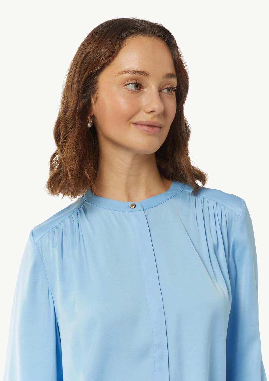 Comma Satinbluse mit Kappärmeln 36 Hellblau, 36 Hellblau