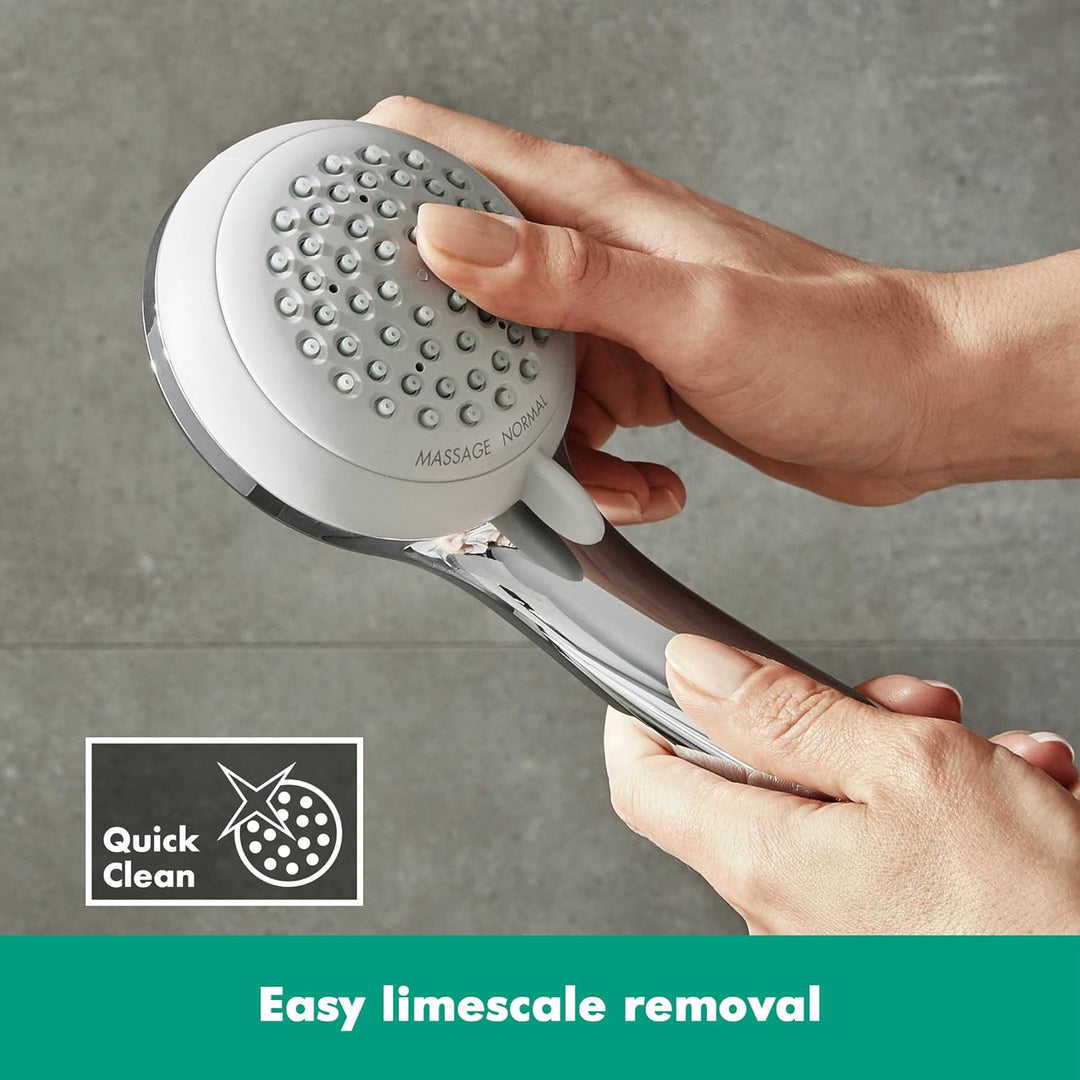 hansgrohe Crometta 85 - Duschkopf, Handbrause mit 2 Strahlarten, runde Duschbrause (⌀ 85 mm), Brause