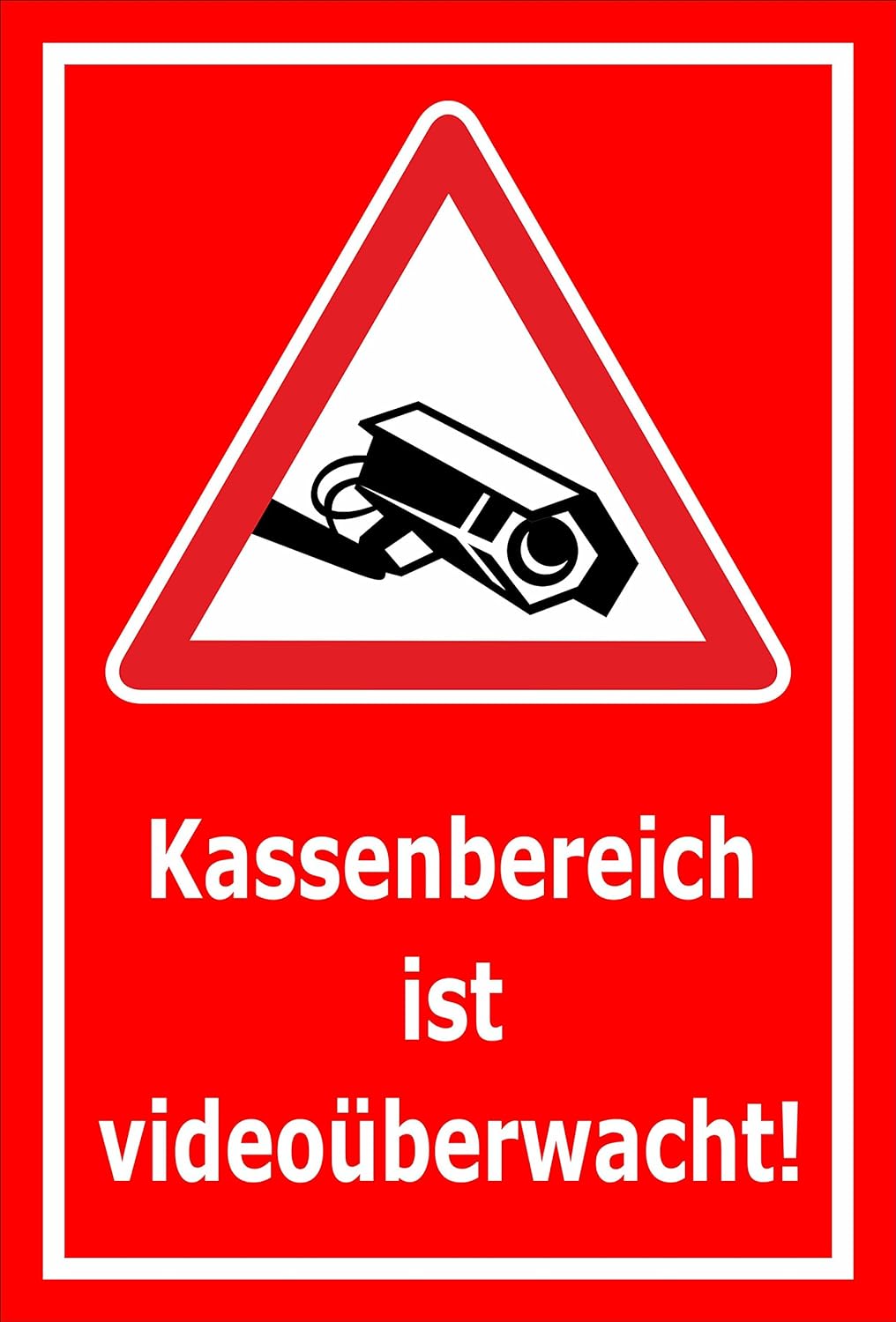 Melis Folienwerkstatt Schild - Kasse videoüberwacht - 60x40cm | 3mm Aluverbund – S00349-028-D 20 VAR