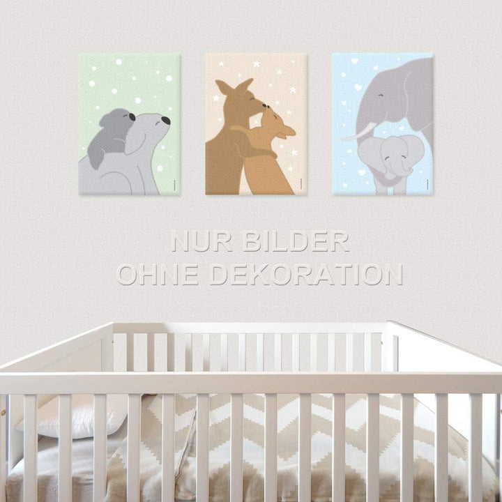 PRICARO Leinwand "Tierliebe", 20 x 30 cm, 3er Set