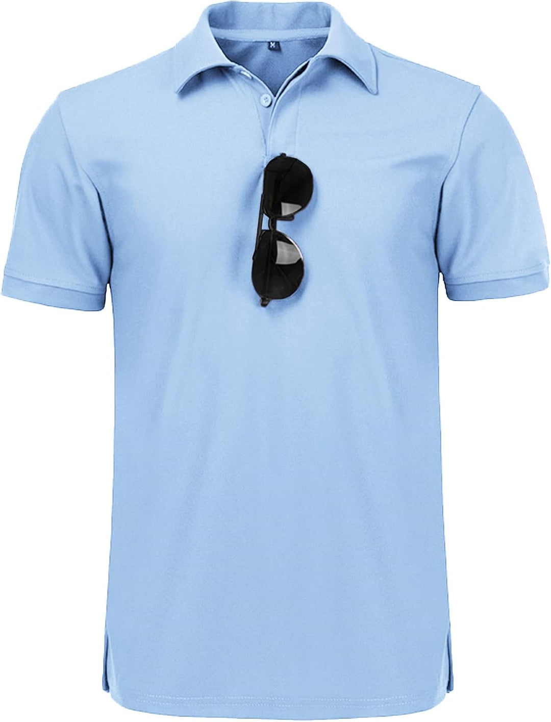 geeksport Poloshirt Herren Golf Kurzarm Freizeit Sport Polo Tennis Tshirts mit Brillenhalter Knopfle