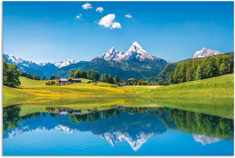 ARTland Spritzschutz Küche aus Alu für Herd Spüle 60x90 cm (BxH) Küchenrückwand mit Motiv Natur Land