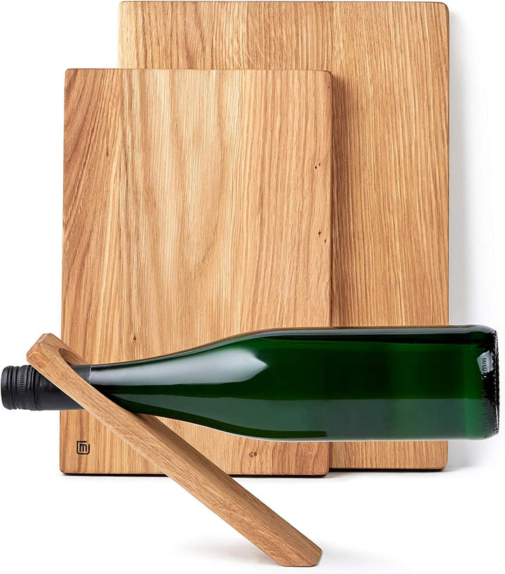 Edeldings XL Massivholz Schneidebrett aus Eiche | Gross 35 х 25 | Küchenbrett Holz aus Europa | Anti