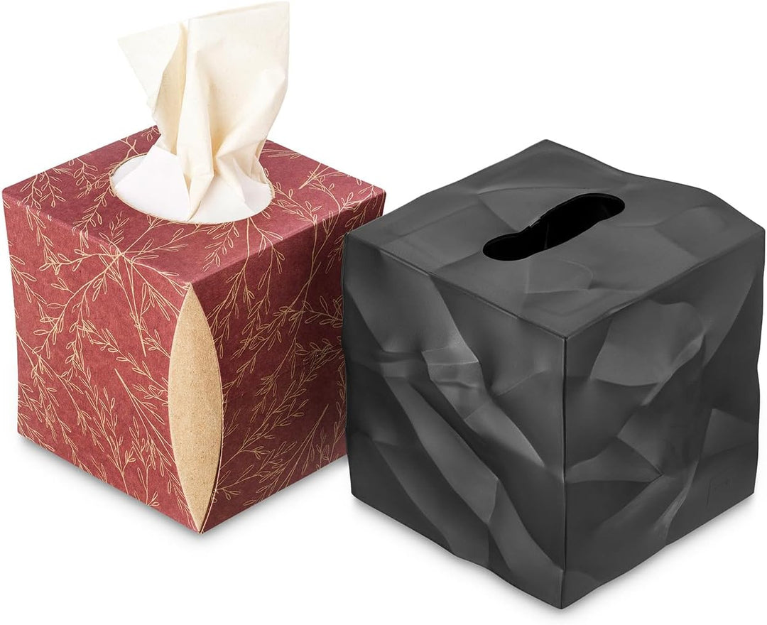 Essey Kosmetiktücher-Box Wipy Cube I, quadratischer Taschentuchspender, Design Taschentuchbox, schwa