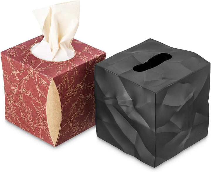 Essey Kosmetiktücher-Box Wipy Cube I, quadratischer Taschentuchspender, Design Taschentuchbox, schwa