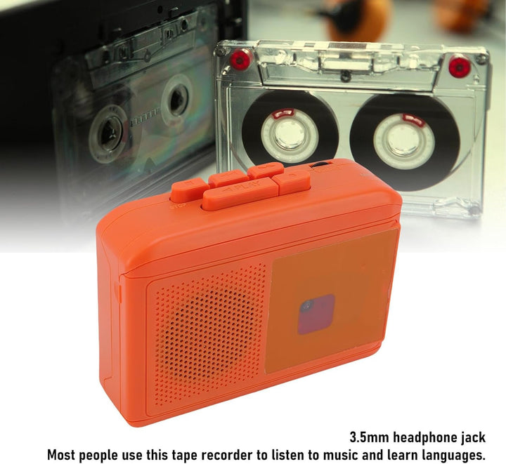 Tonysa Tragbarer Kassettenspieler mit Lautsprecher, Personal Retro Tape Player mit USB C -Kabelstrom