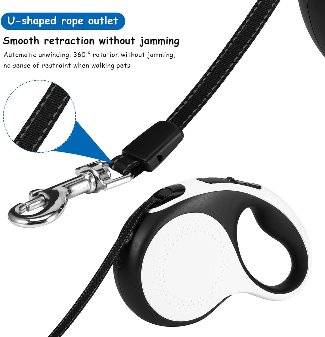 Hundeleine 5m, 360° Verknotungsfreier Flexi Leine mit LED-Licht, Rollleinen für Hunde Einziehbares Z