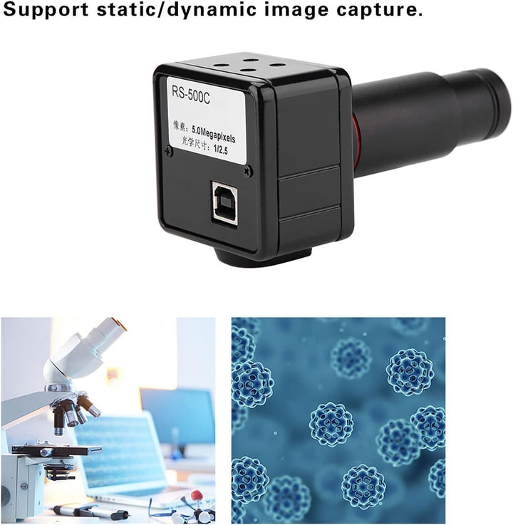 5MP Mikroskop-Kamera-Laufwerk USB2.0 Kostenlose Industrie-Okular-Kamera mit 0.5X CCD-Adapter,Mikrosk