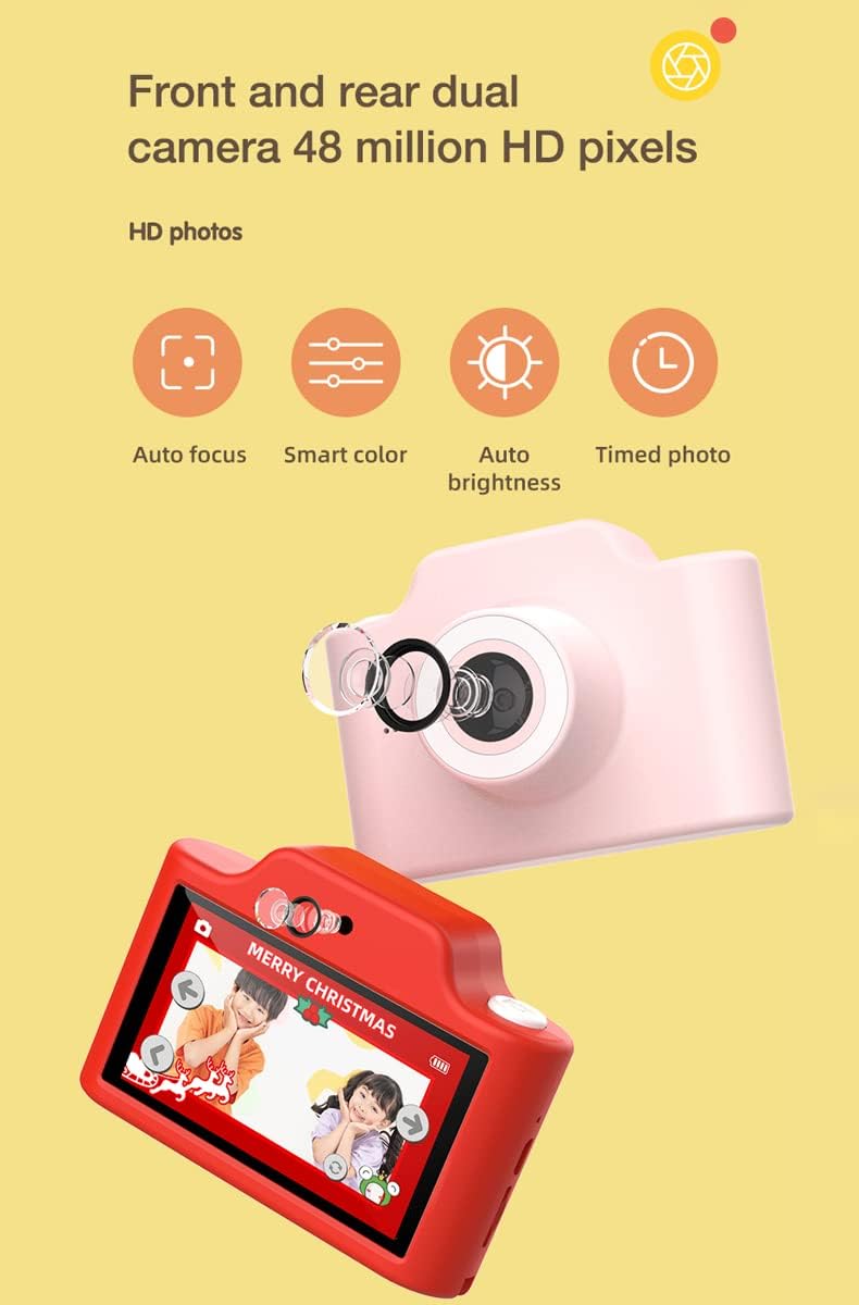 Kinderkamera, 48MP 1080P WiFi Digitalkamera Kinder mit 3 Zoll Berührbarem Bildschirm, 32GB TF-Karte,