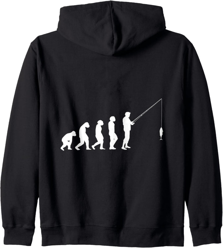 Angler Shirt Evolution Angel Angeln Fischen Fisch Fischer Kapuzenjacke