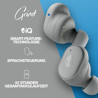 Skullcandy Grind Kabelloser In-Ear Kopfhörer, 40 Std. Akkulaufzeit, Skull-iQ, Alexa-Unterstützung, M