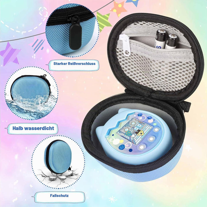 Silikon Hülle und Hartschalenkoffer kompatibel mit Tamagotchi Pix Virtuelles Haustierspielzeug, Schu