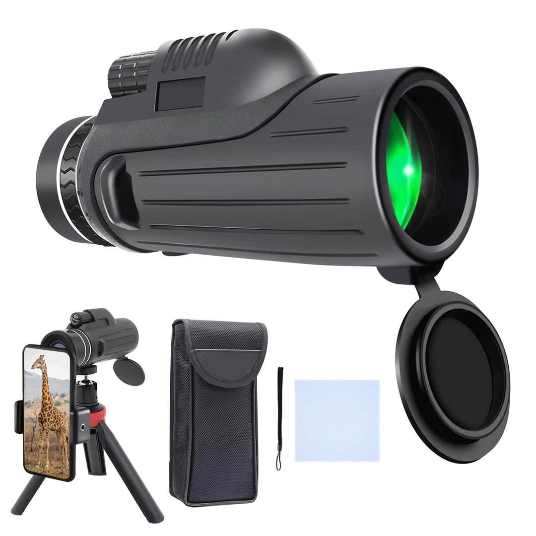 Monokular mit Smartphone-Halterung und Mini-Stativ | BAK4-Prisma und FMC-Optik, inklusive Smartphone