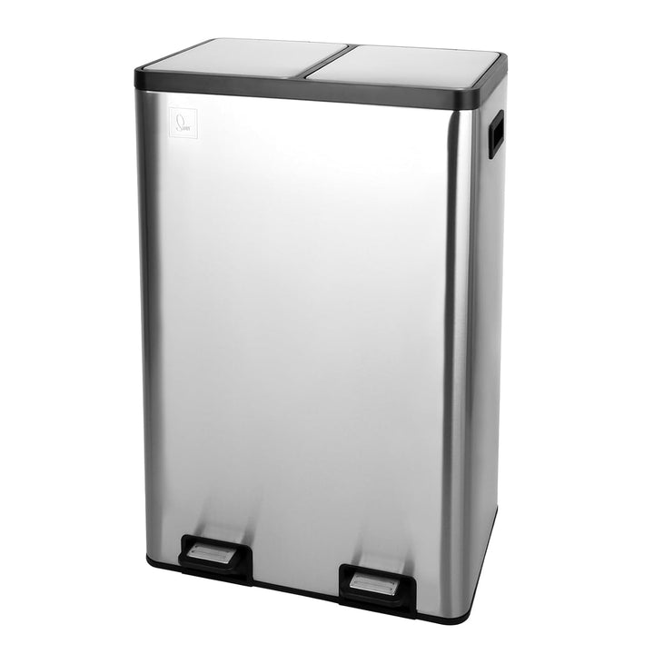 SVITA TMH2X30 Mülleimer 60L Mülltrennsystem 2 Fächer 2x15L Softclose-Deckel Pedal versteckbar Kunsts