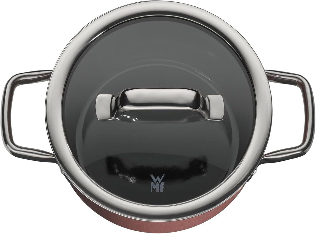 WMF Fusiontec Mineral Topfset Induktion 3-teilig, Kochtopf Set mit Glasdeckel, High-Tech Keramik, ba