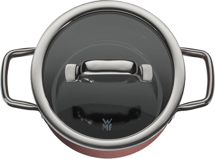 WMF Fusiontec Mineral Topfset Induktion 3-teilig, Kochtopf Set mit Glasdeckel, High-Tech Keramik, ba