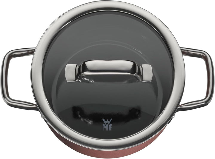 WMF Fusiontec Mineral Topfset Induktion 3-teilig, Kochtopf Set mit Glasdeckel, High-Tech Keramik, ba