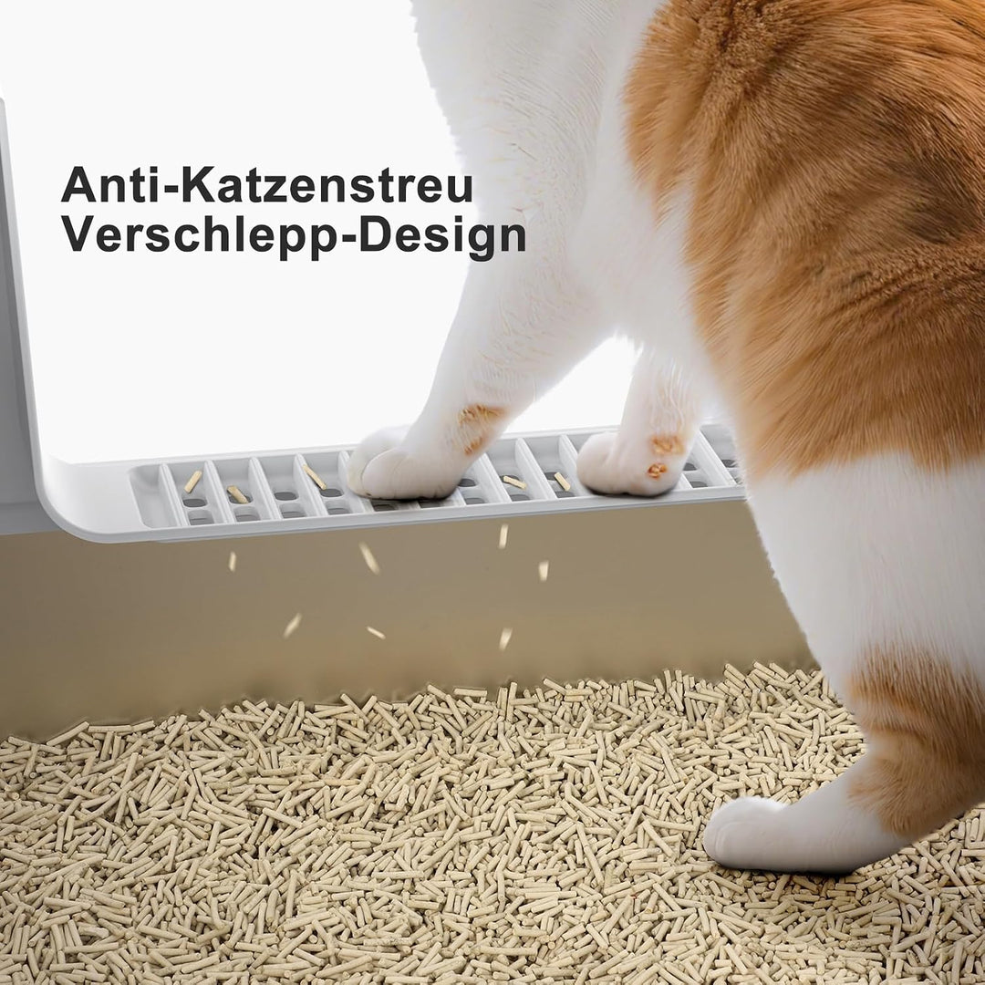 MIXJOY Katzenklo Edelstahl XXXL Grosse Katzentoilette 71x51cm Hohe Wände | Anti-Haft, Geruchsneutral