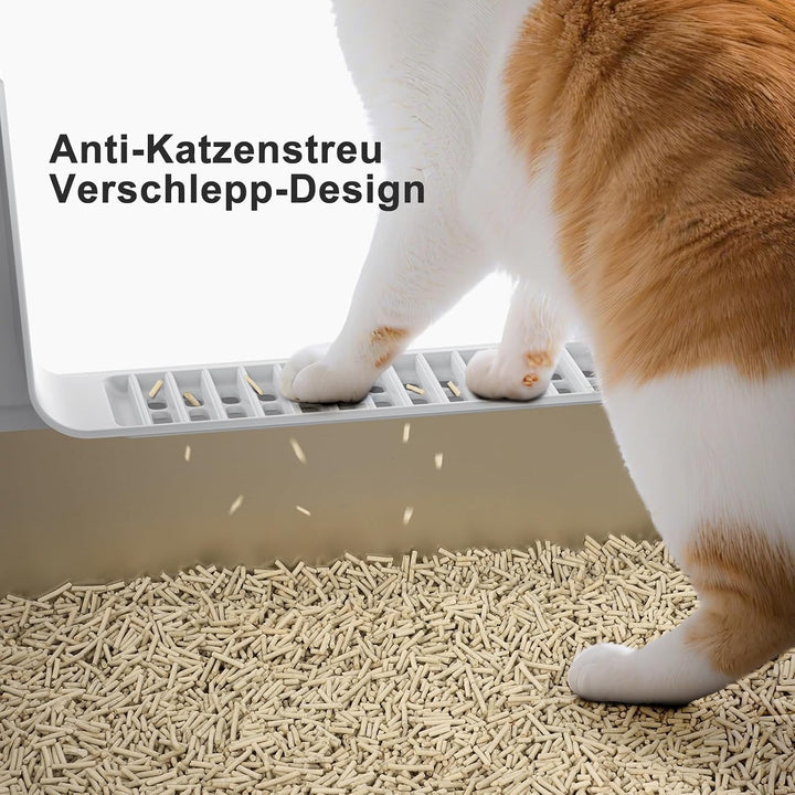 MIXJOY Katzenklo Edelstahl XXXL Grosse Katzentoilette 71x51cm Hohe Wände | Anti-Haft, Geruchsneutral