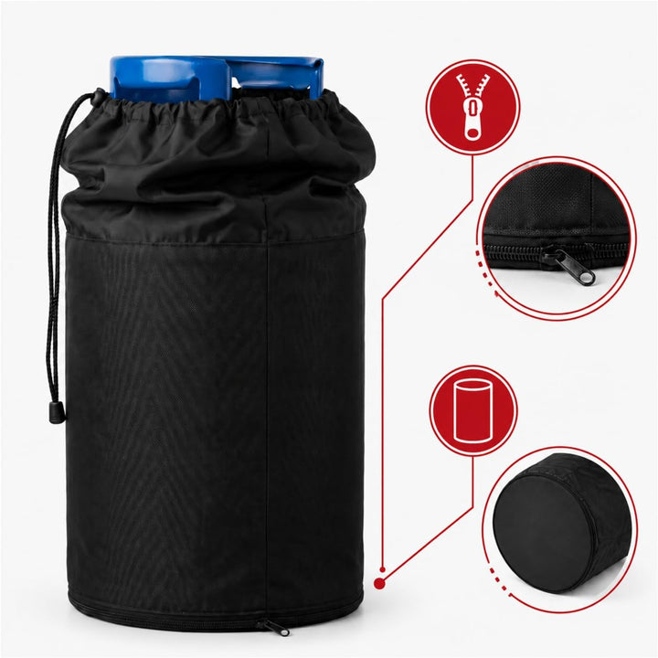 Gasflaschen Abdeckung 11 kg für Grill und Camping Gasflaschenhülle mit Kordelzug Reissverschluss sta