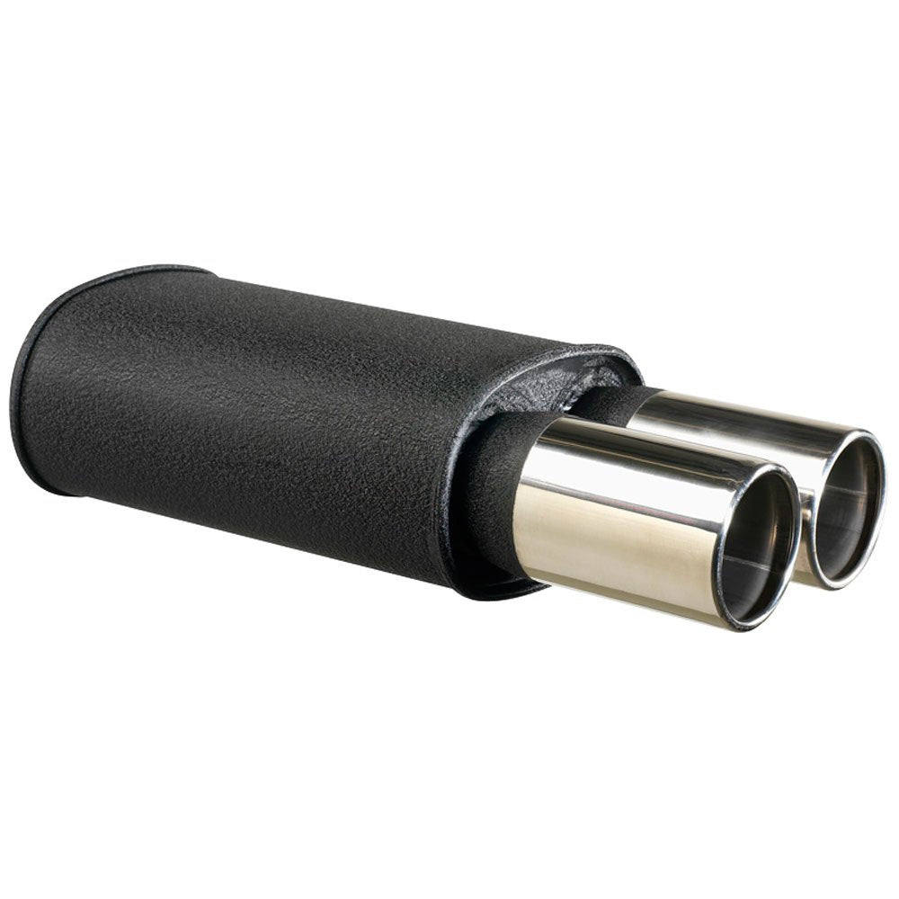 AUTO-STYLE Stahl Sportauspuff universal - 2x90mm Rund - 63,5mm Anschluss
