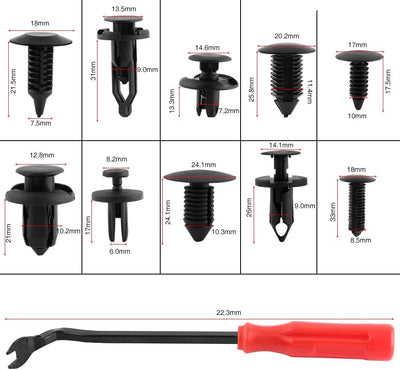 KIMISS 240 Stücke Auto Push Pin Rivet Trim Clip Panel Karosserie Innenraum Sortiment mit Entferner W