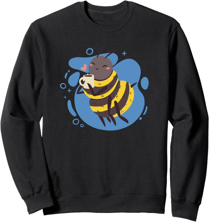 Glückliche Biene Die Kaffee Trinkt Käfer Insekt Süss Sweatshirt