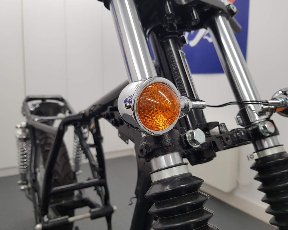Alchemy Parts Signale Turn Blinker Motorrad Retro Klassiker Custombikes Trikes - Chrom Metall