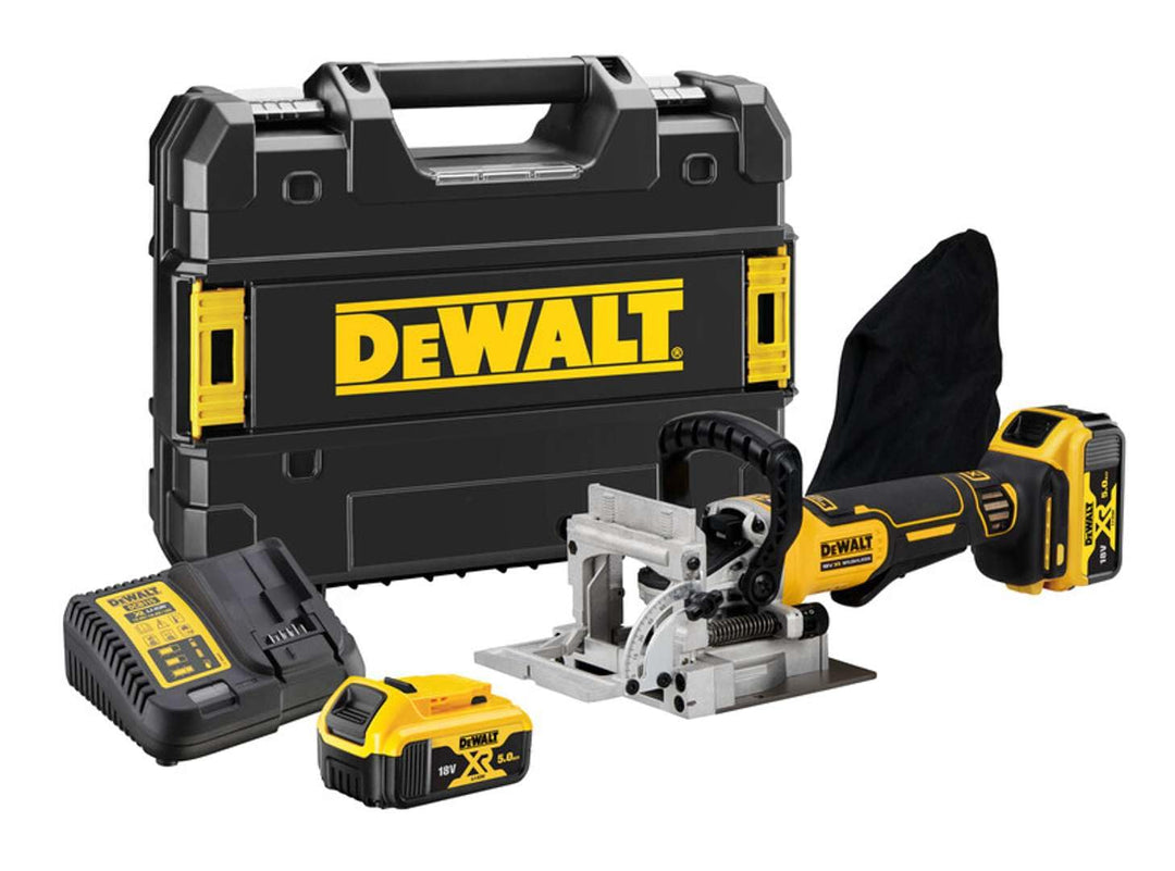 DEWALT - Lamellenfräse 18V XR Brushless + 2 Akkus 5Ah + Ladegerät + Koffer T-STAK - Dewalt - DCW682P