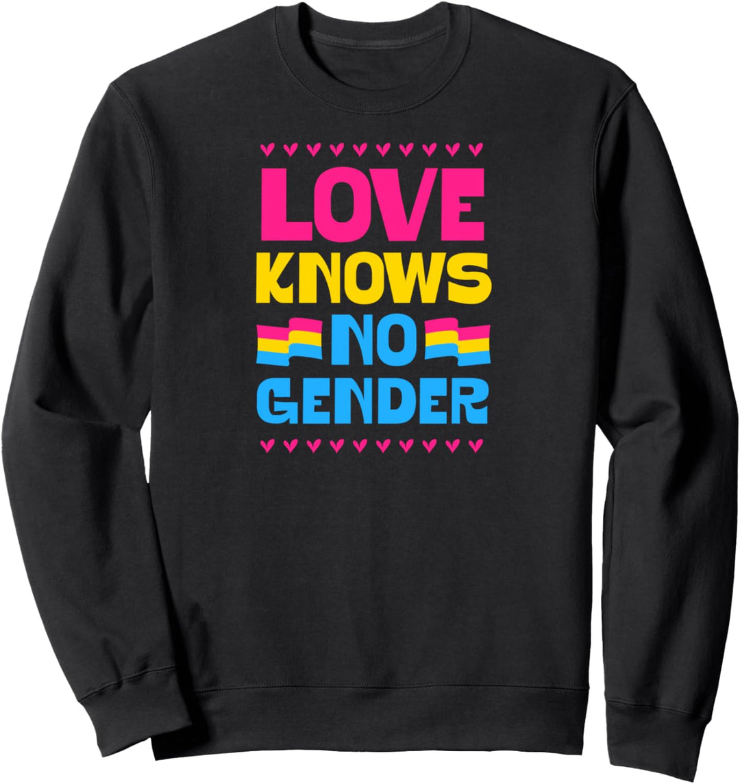 Love Knows No Gender Pansexueller Stolz Flagge Herz Love Style Sweatshirt