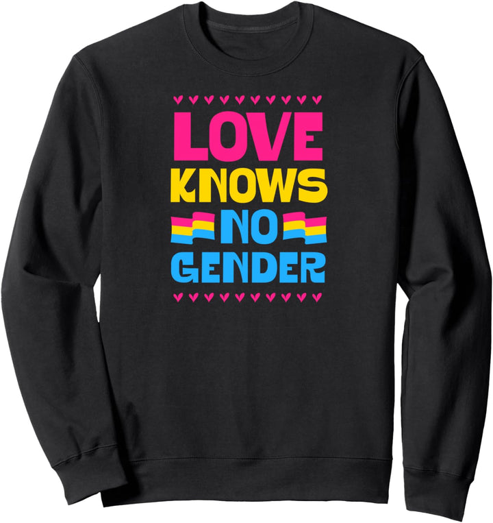 Love Knows No Gender Pansexueller Stolz Flagge Herz Love Style Sweatshirt