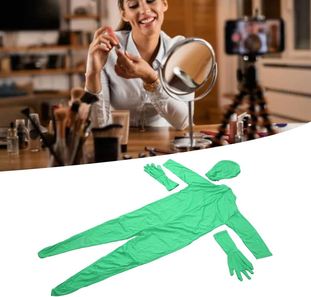 plplaaoo Photography Green Chromakey Bodysuit, Green Screen Bodysuit, Full Body Split Design Bodysui
