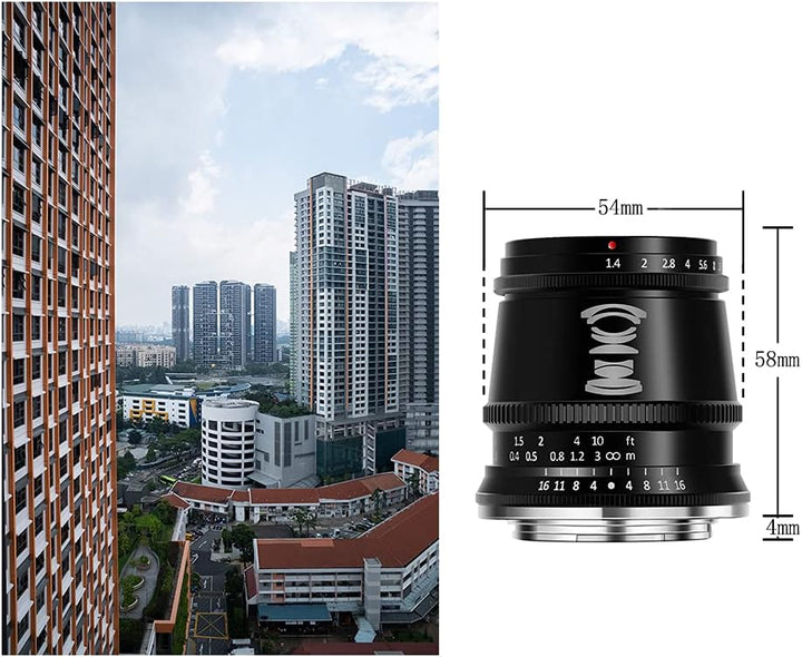 TT Artisan 17mm f 1.4 APS-C Objektiv Anschluss MFT Mount Weitwinkelobjektiv mit manuellem Fokus TTAL