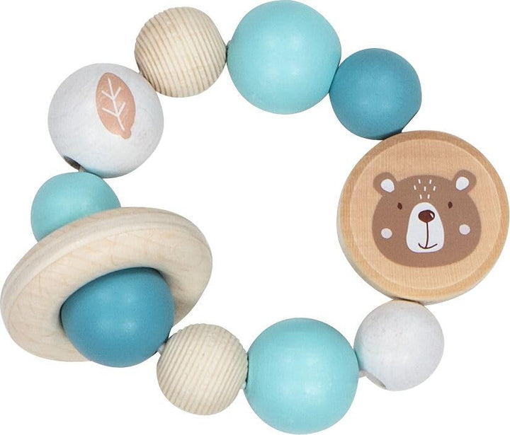 goki 6625 - Baby Greifspielzeug Set Bären, 3-teilig mit Kinderwagenkette, Schnullerkette und Greifli