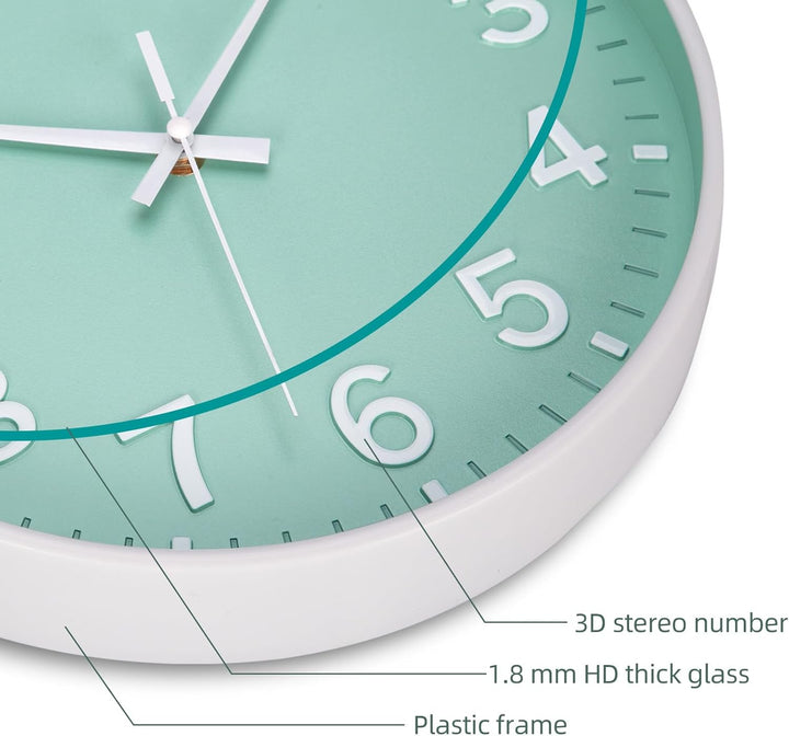 ACCSHINE Wanduhr Ohne TickgeräUsche Lautlos 30cm Modern Quarz Gross Batterie Betriebene Stereo Digit