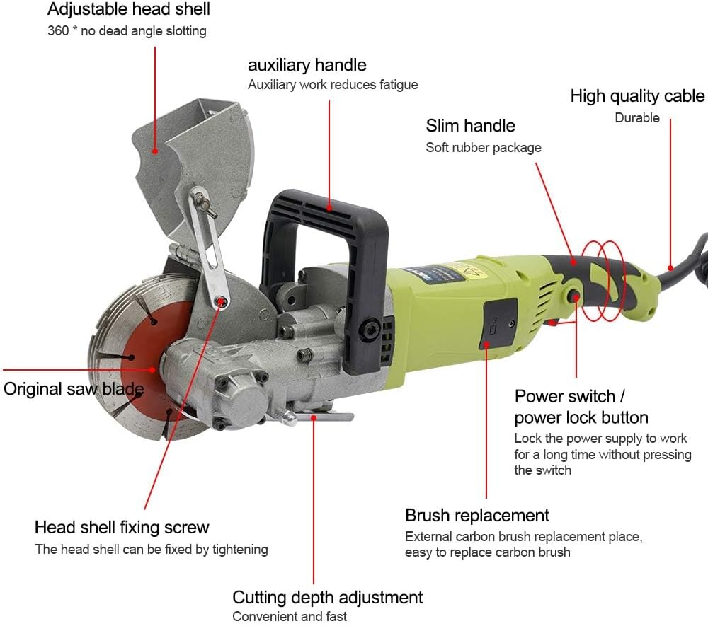 Profi Elektrische Mauernutfräse, Schlitzfräse, Elektrische Wandschneider Wall Chaser Nutfräser 4000W